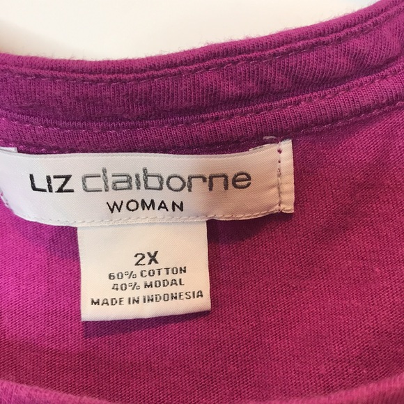 Liz Claiborne Woman Purple Top 2X PLUS SIZE - Picture 2 of 7